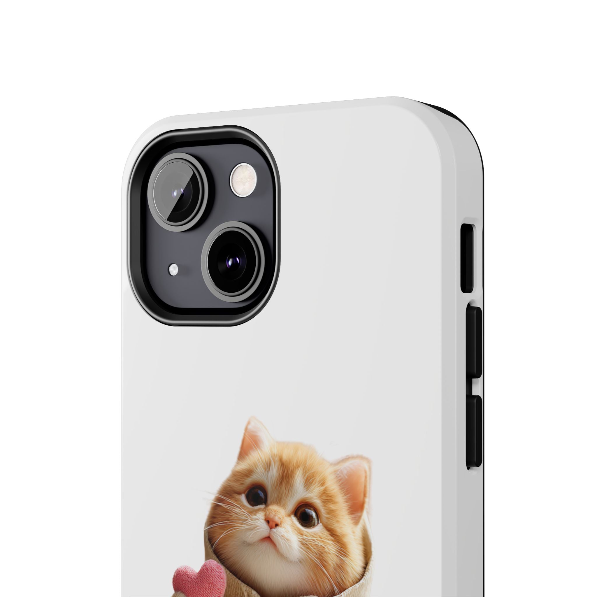 Cute Cat Phone Case with 'I Love You' Design