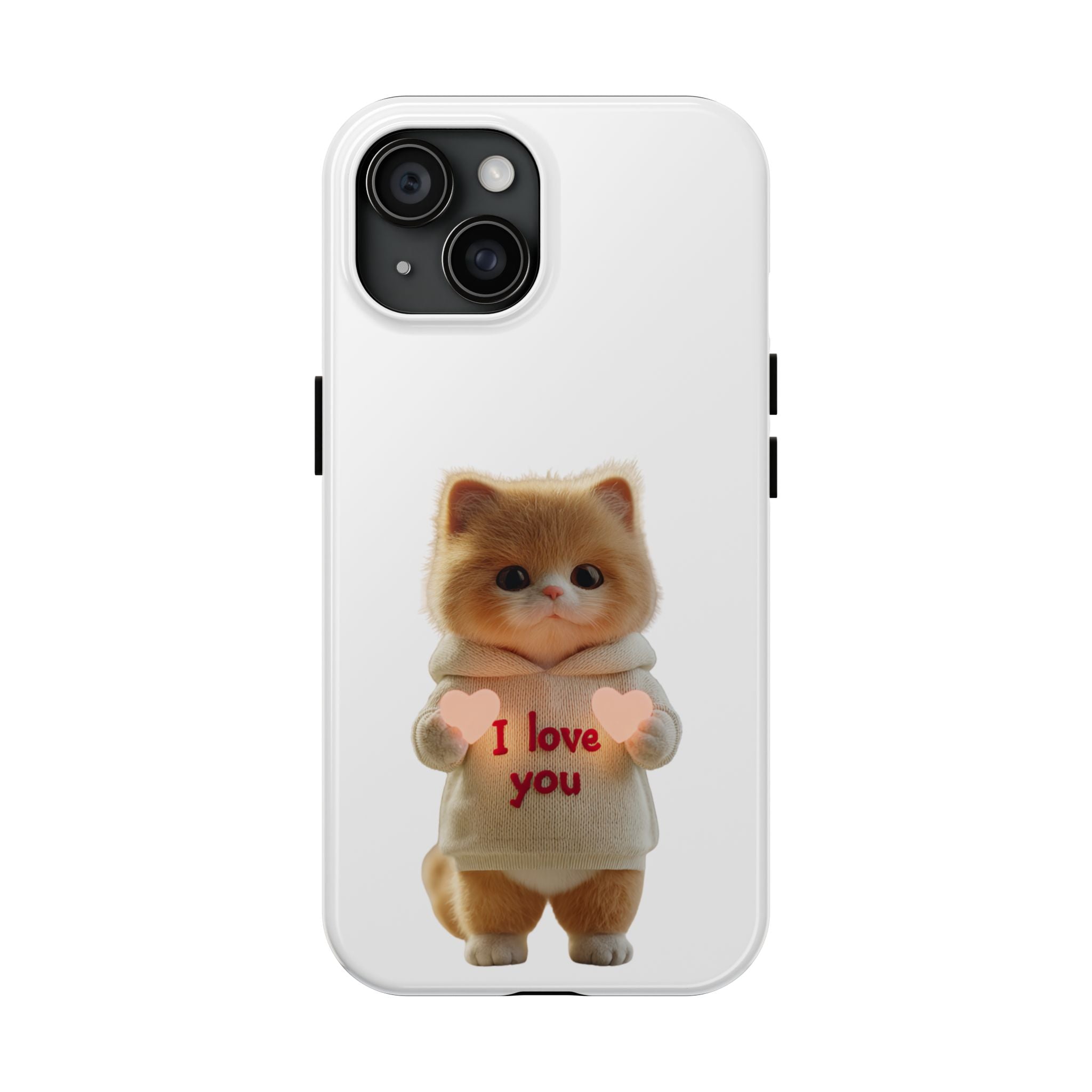 Cute Cat Love Phone Case - Tough Protection with Adorable Design