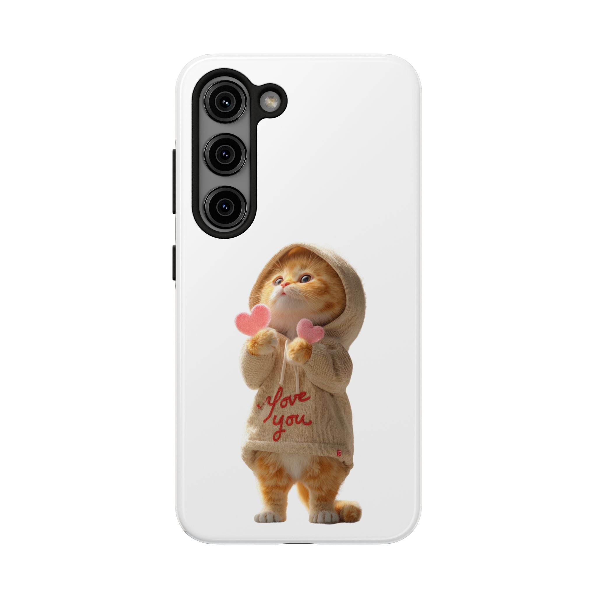 Cute Cat Phone Case - Love You Design