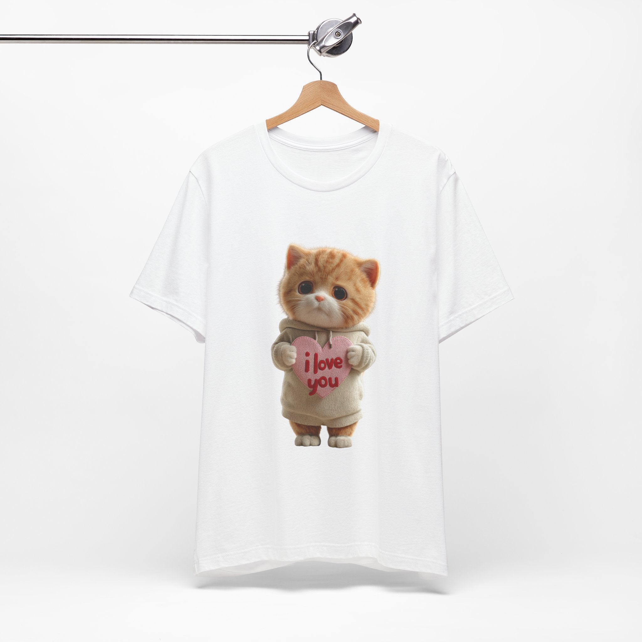 Cute Cat Love Tee - Unisex Jersey Short Sleeve T-Shirt