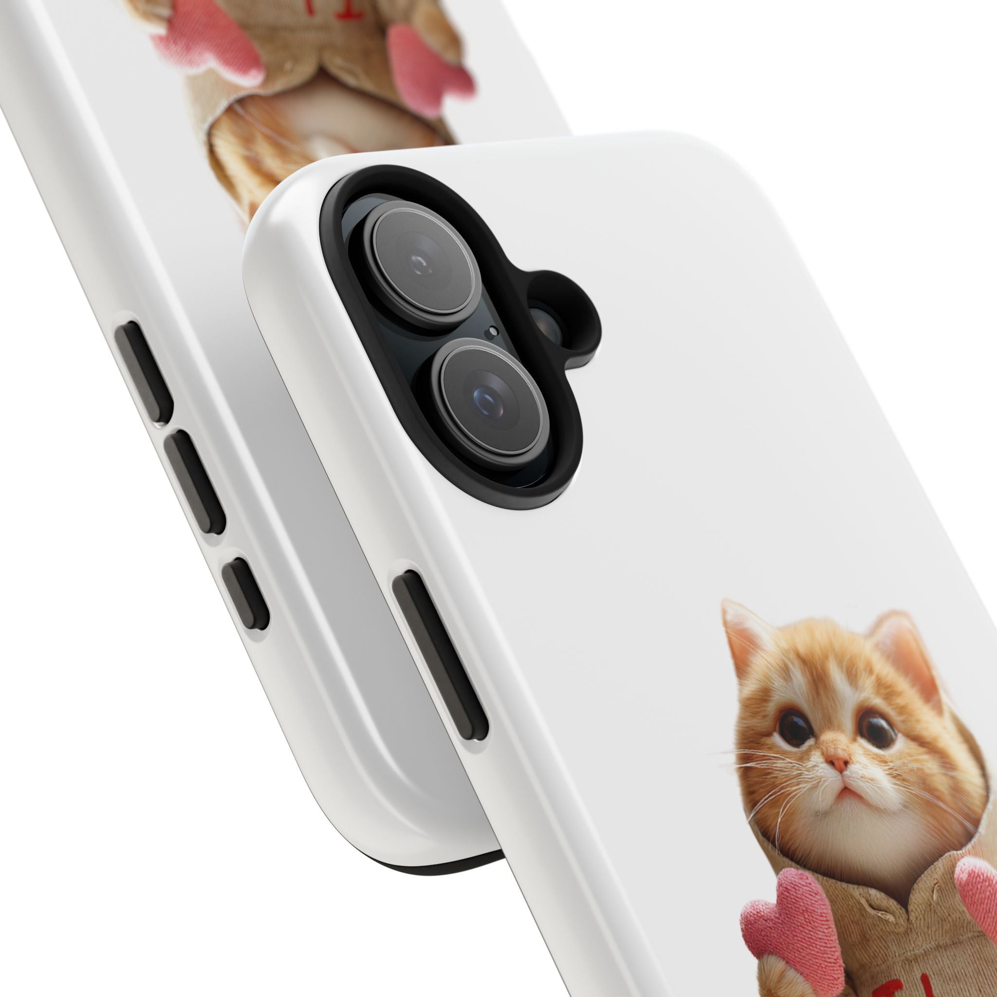 Cute Cat Phone Case with 'I Love You' Design