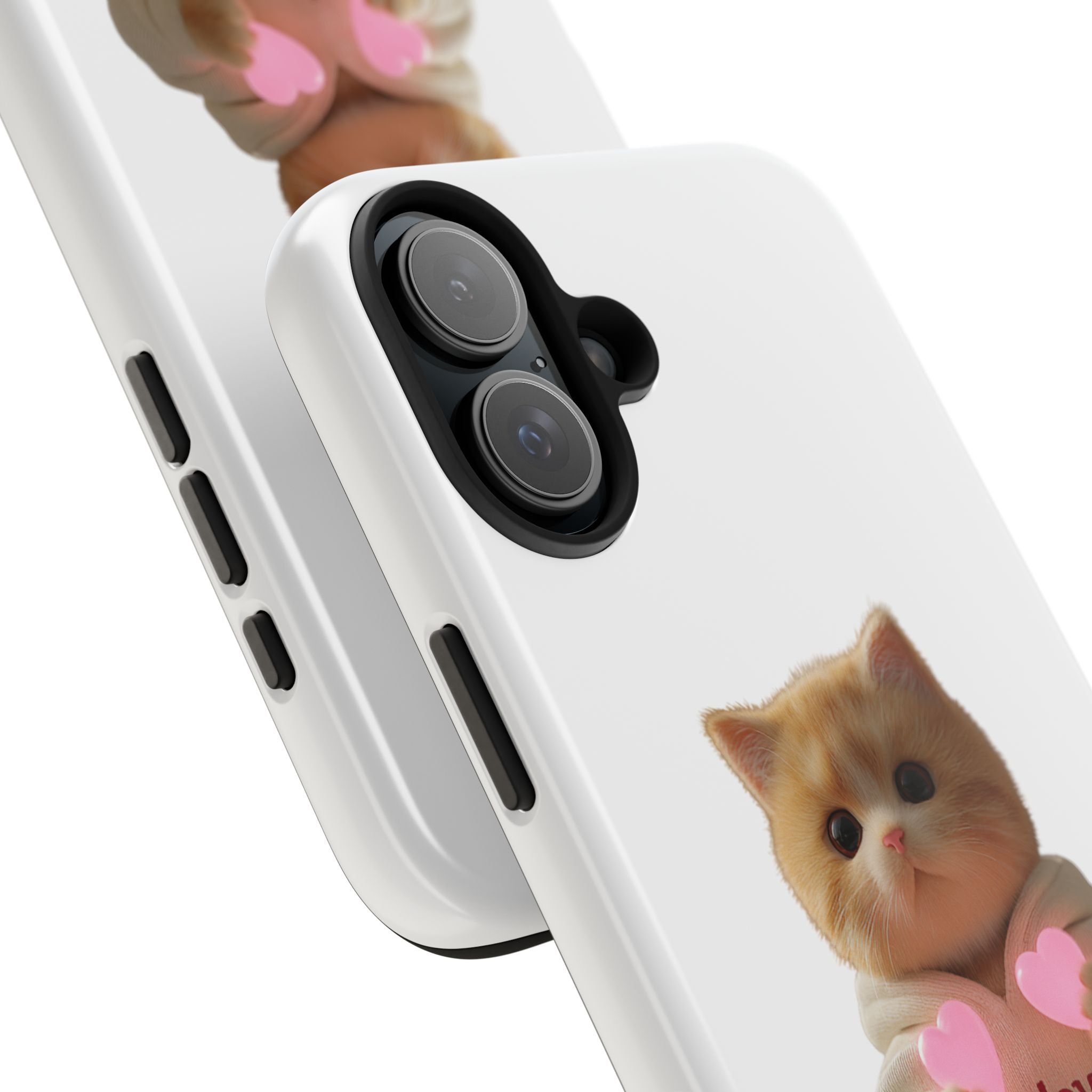Cute Cat Tough Phone Case - I Love You Design