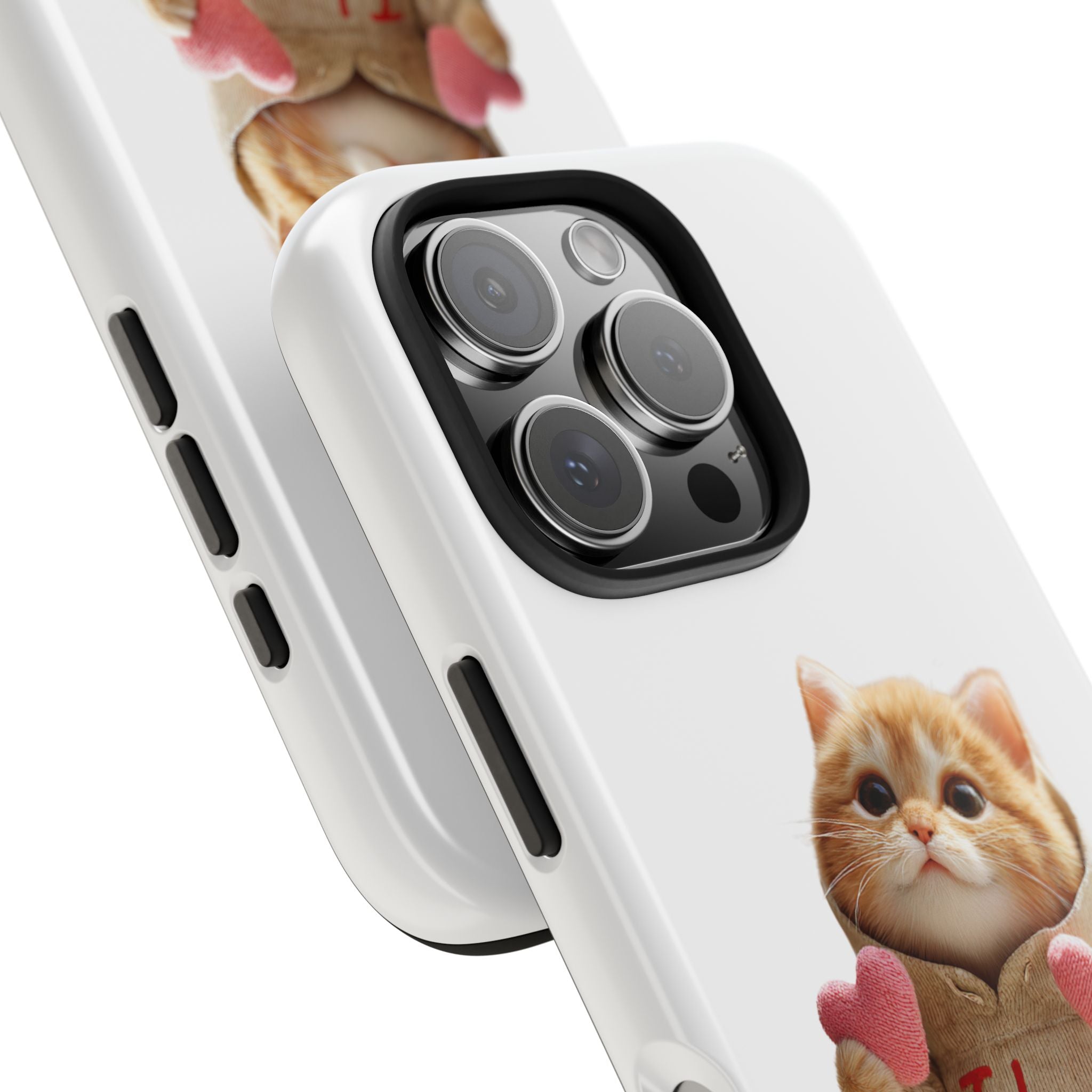 Cute Cat Phone Case with 'I Love You' Design