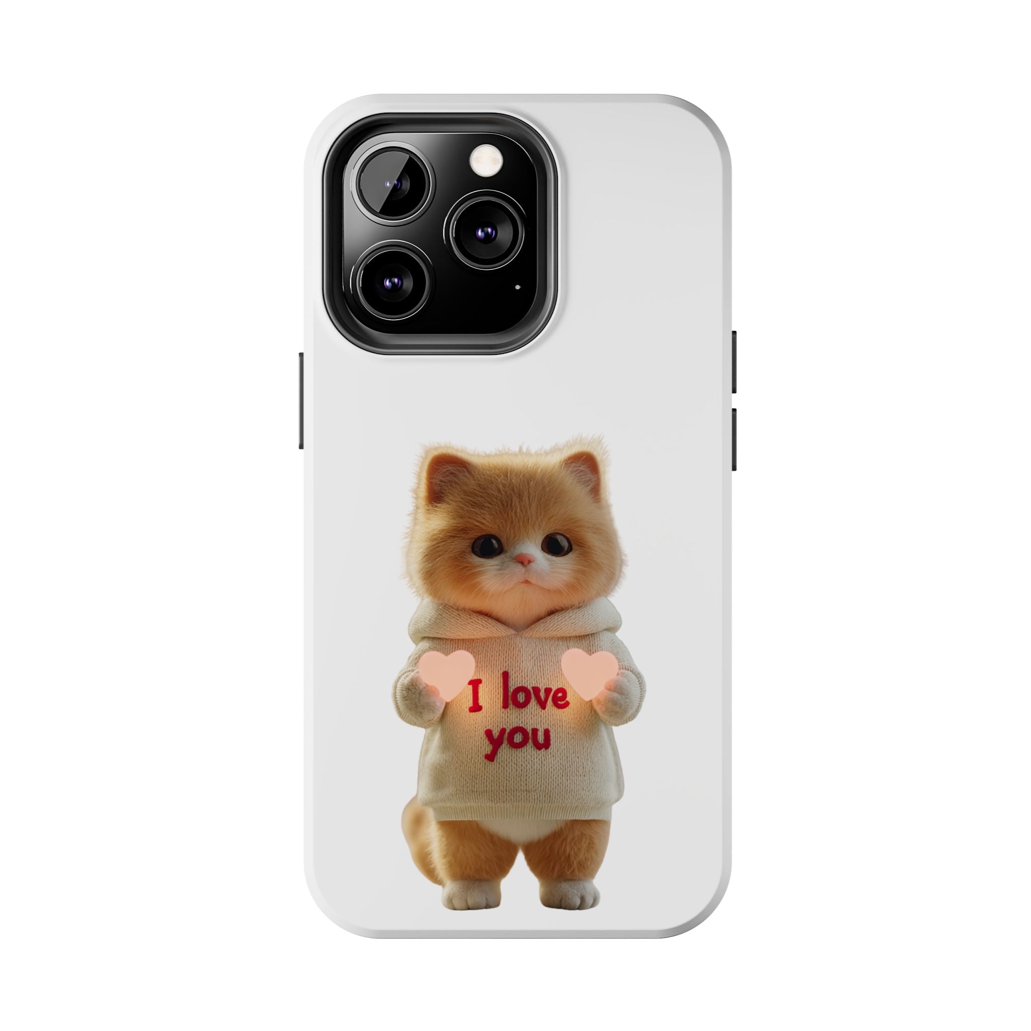 Cute Cat Love Phone Case - Tough Protection with Adorable Design