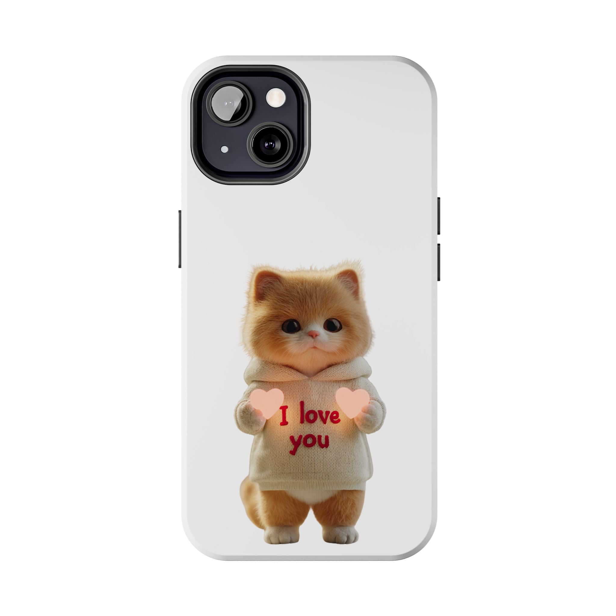 Cute Cat Love Phone Case - Tough Protection with Adorable Design