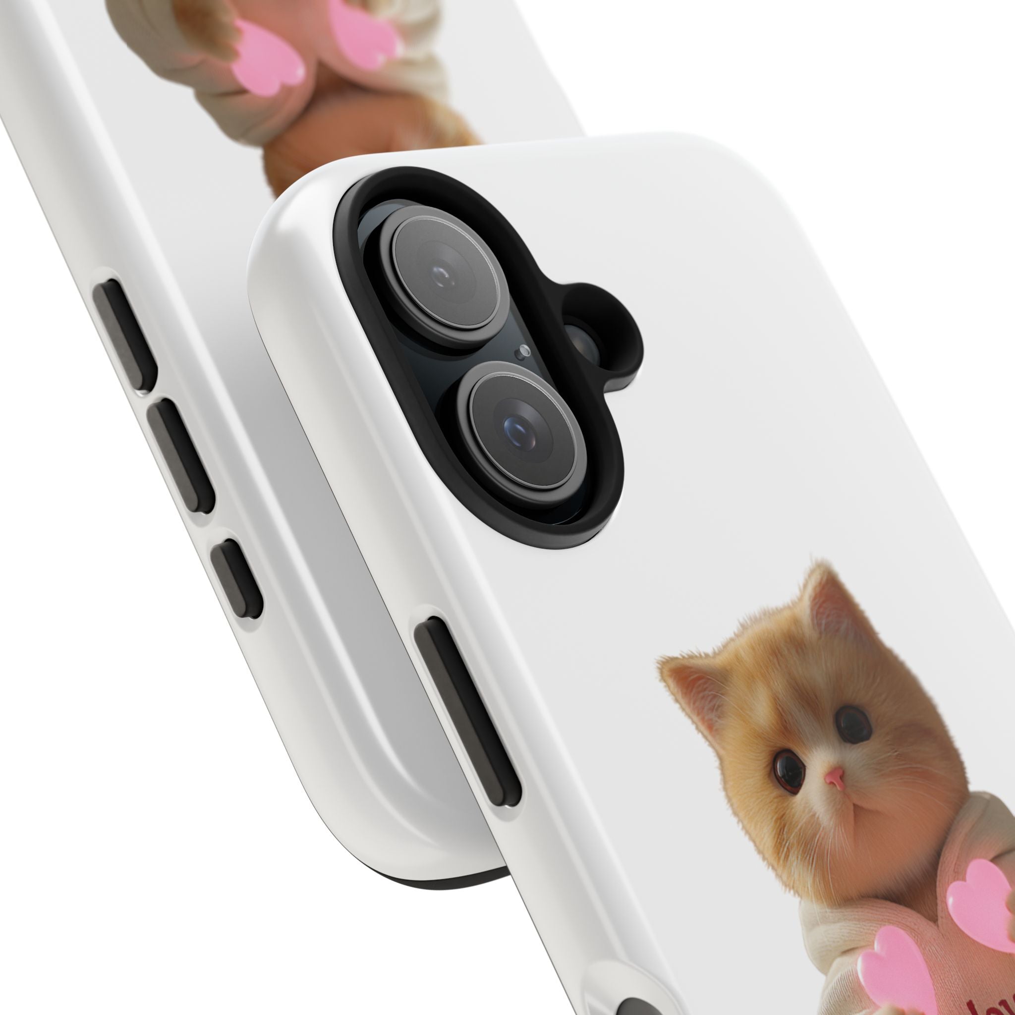 Cute Cat Tough Phone Case - I Love You Design