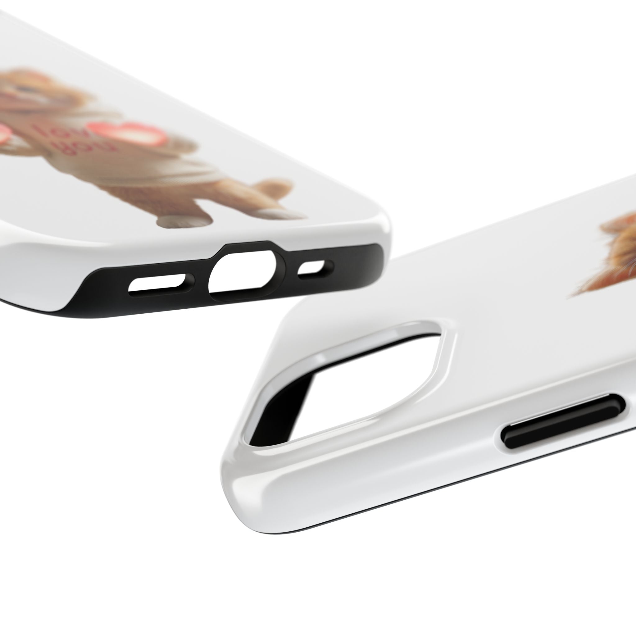 Cute Kitten ‘Love You’ Heart Paw Tough Protective Case