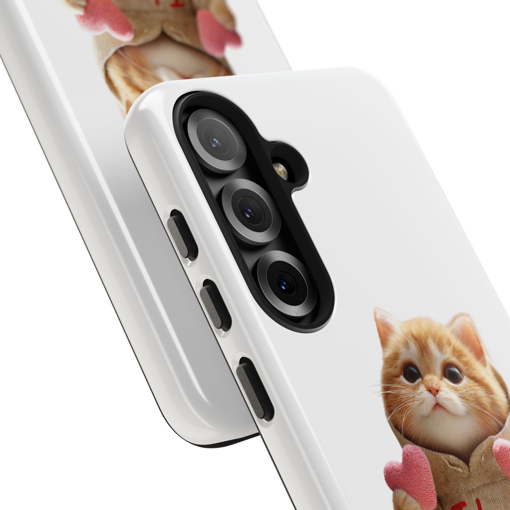 Cute Cat Phone Case with 'I Love You' Design