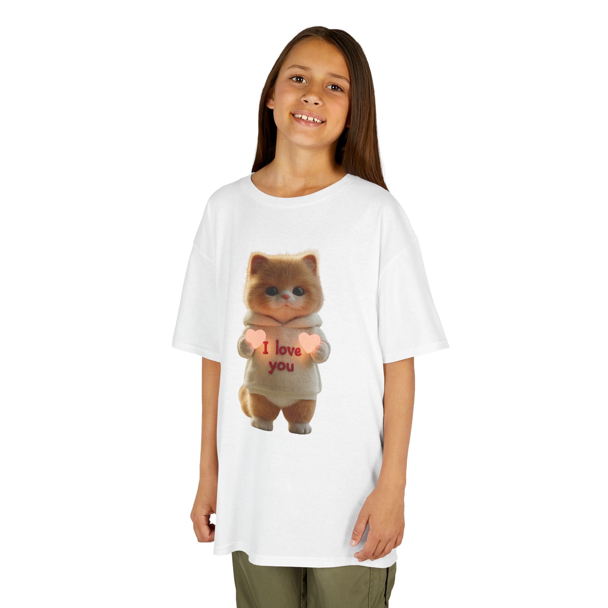 Kids Tee — Cute Teddy Holding 'I Love You' Graphic