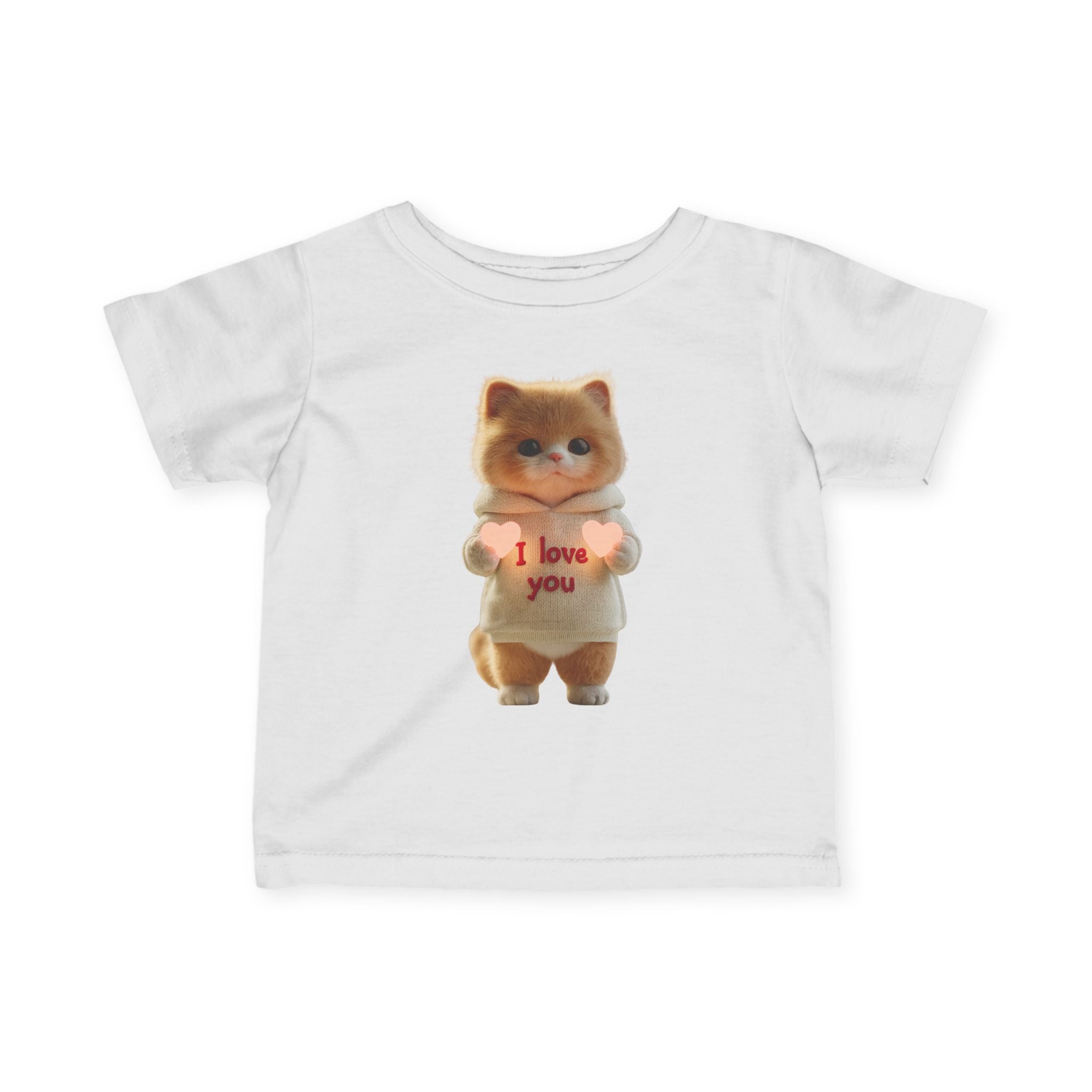 Infant Tee — Cute Puppy Holding 'I Love You' Graphic