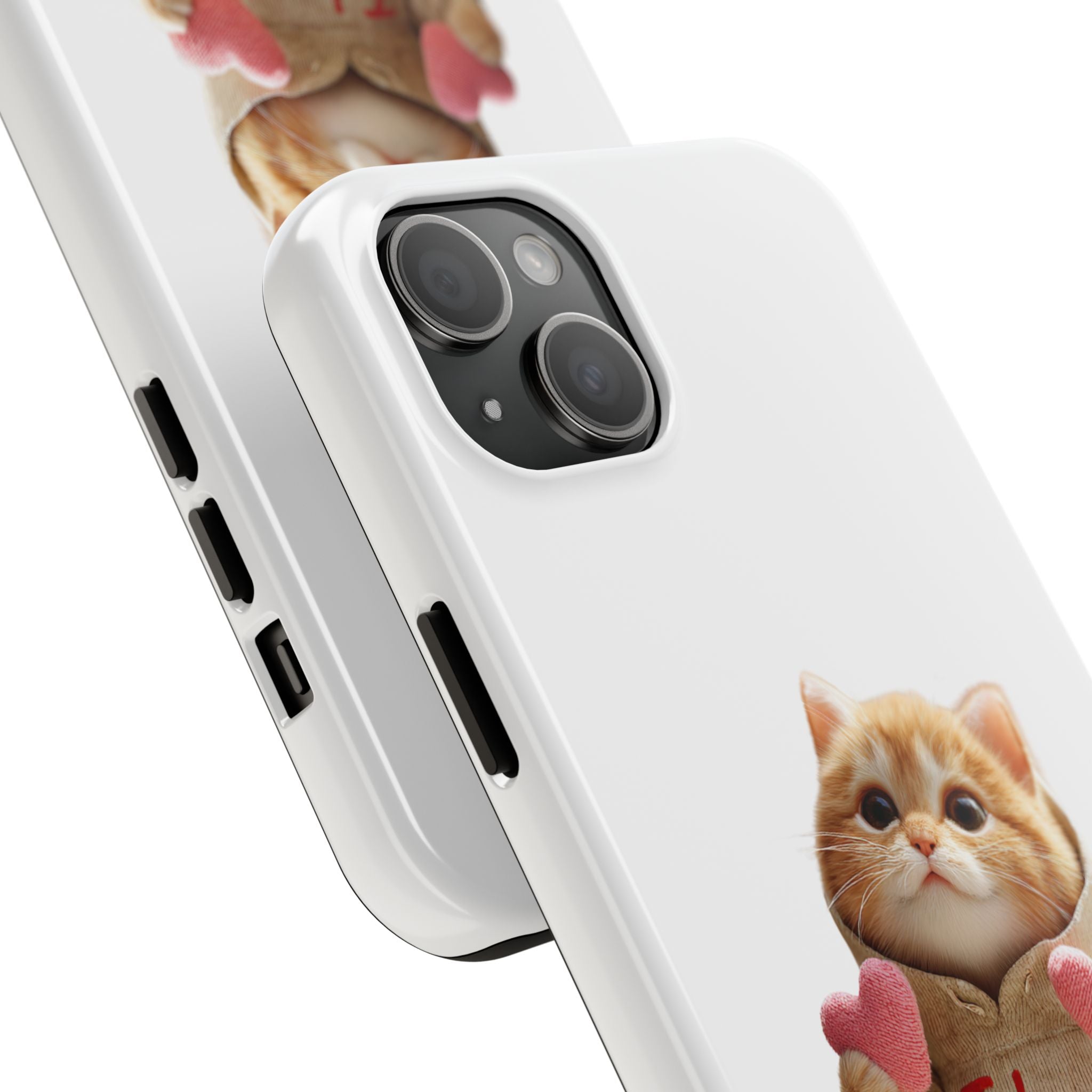 Cute Cat Phone Case with 'I Love You' Design