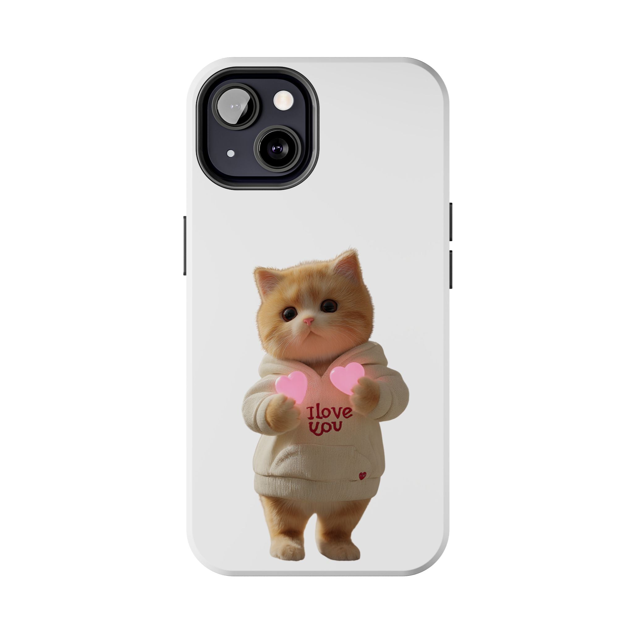 Cute Cat Tough Phone Case - I Love You Design