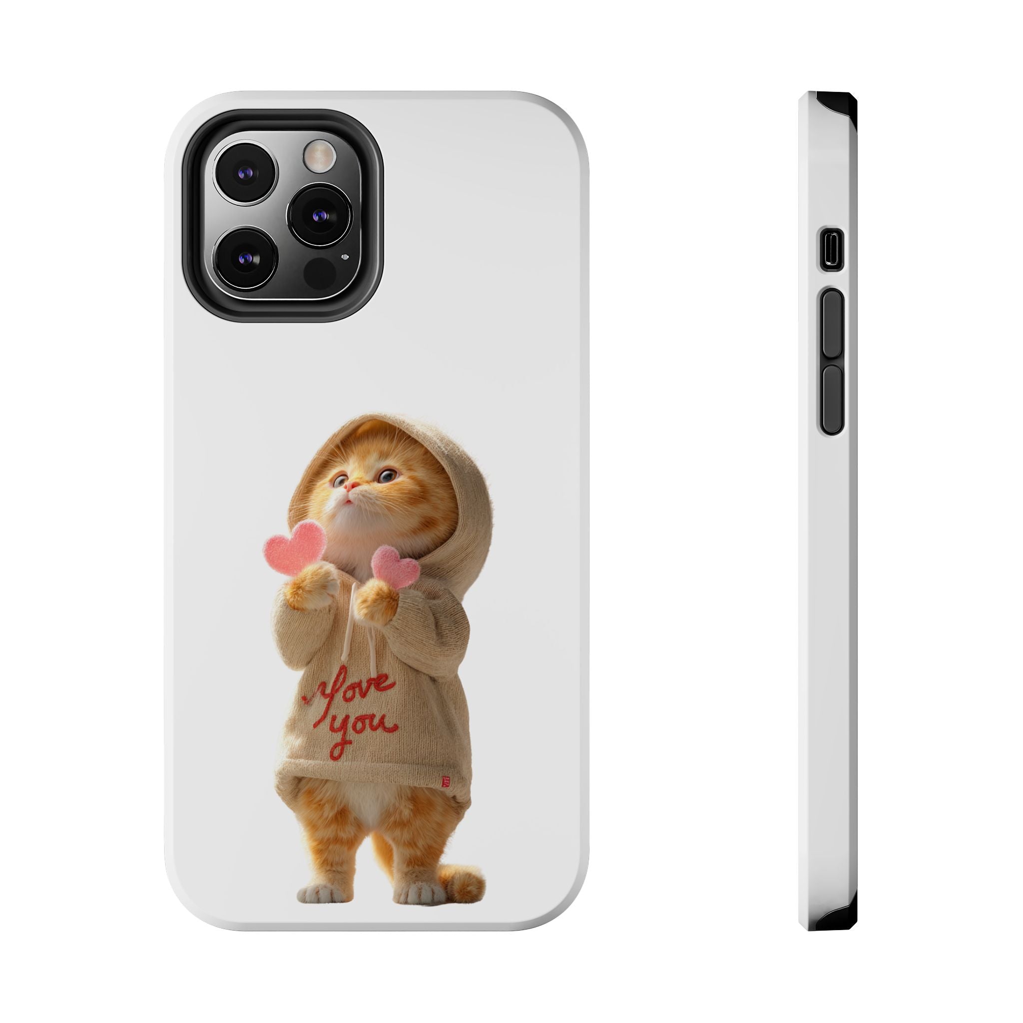 Cute Cat Phone Case - Love You Design