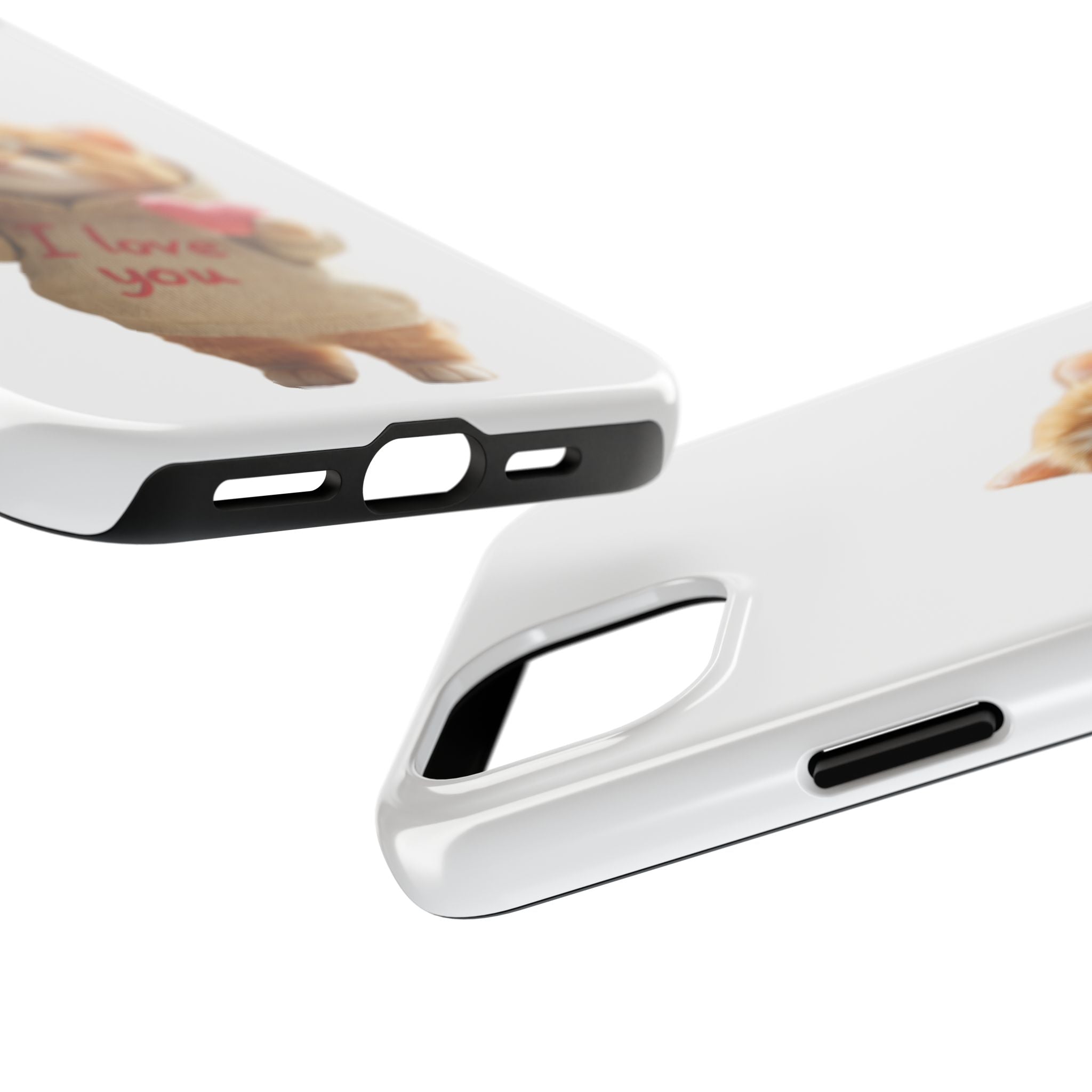 Cute Cat Phone Case with 'I Love You' Design