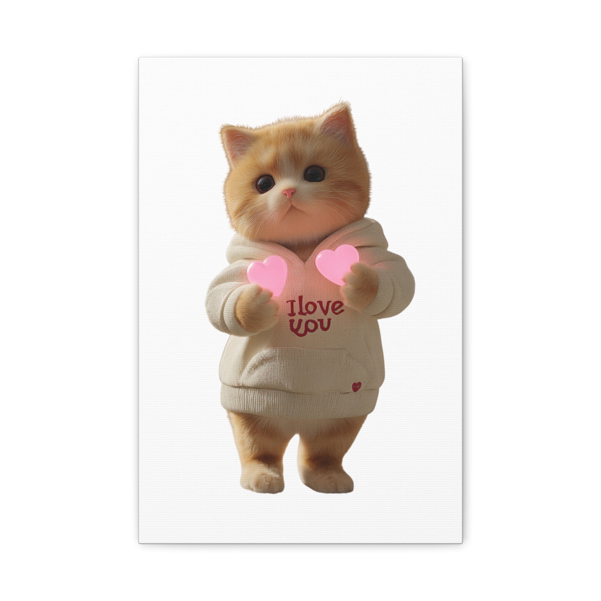 Cute Kitten 'I Love You' Canvas Wall Art — Matte Stretched Canvas