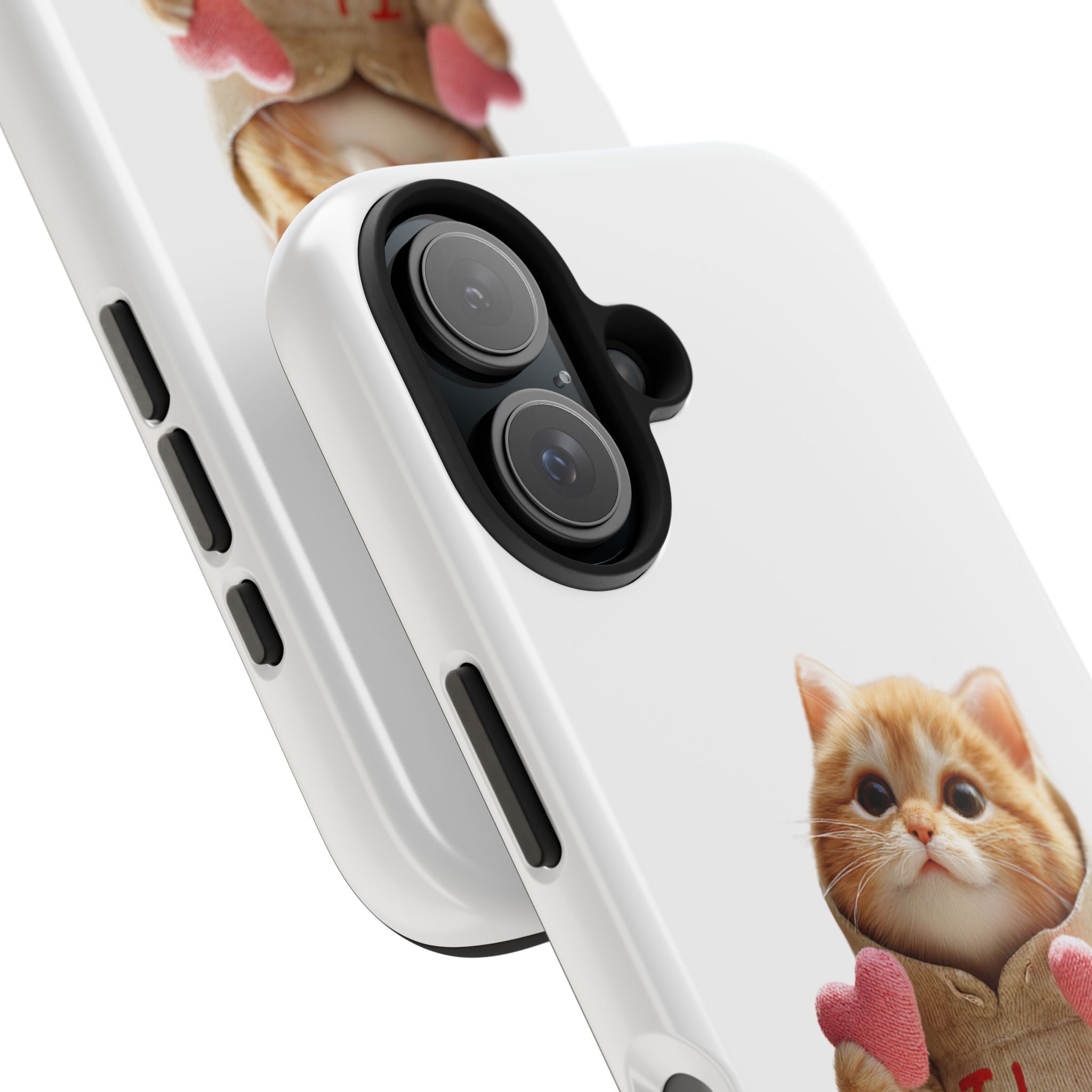 Cute Cat Phone Case with 'I Love You' Design