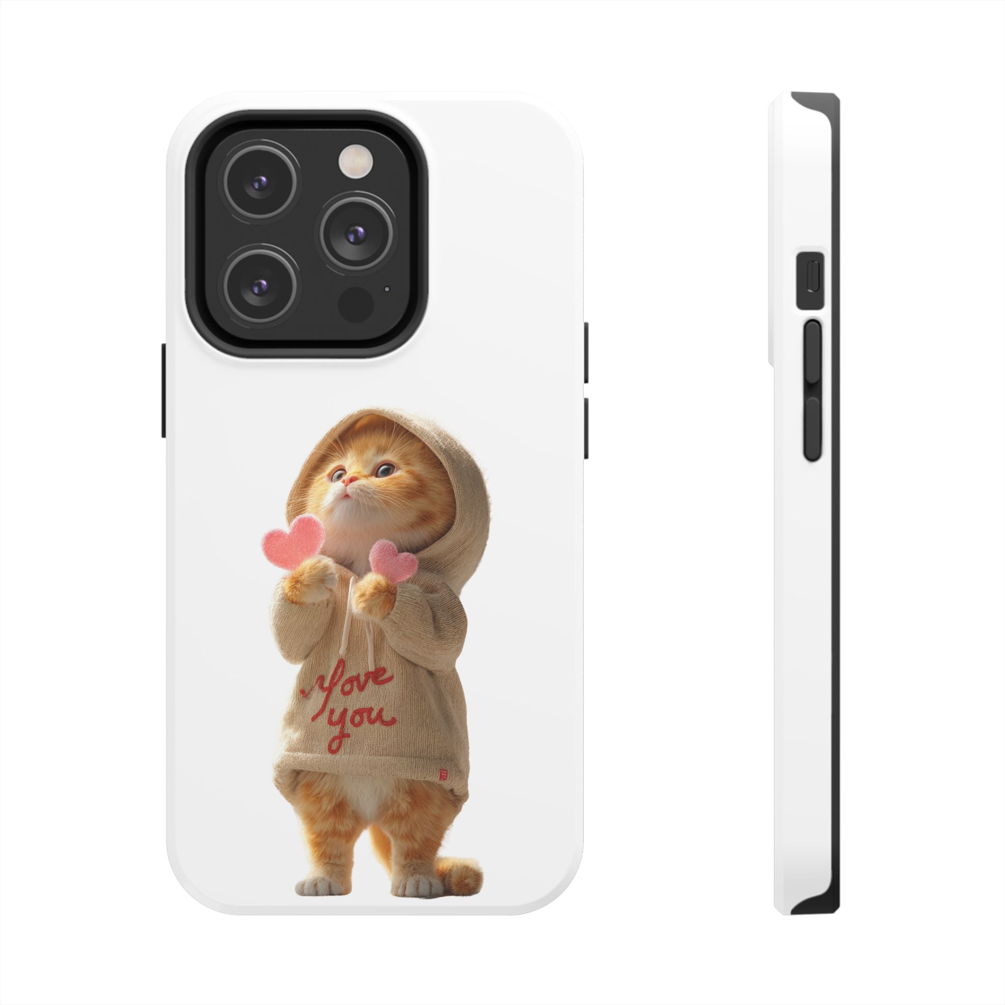 Cute Cat Phone Case - Love You Design