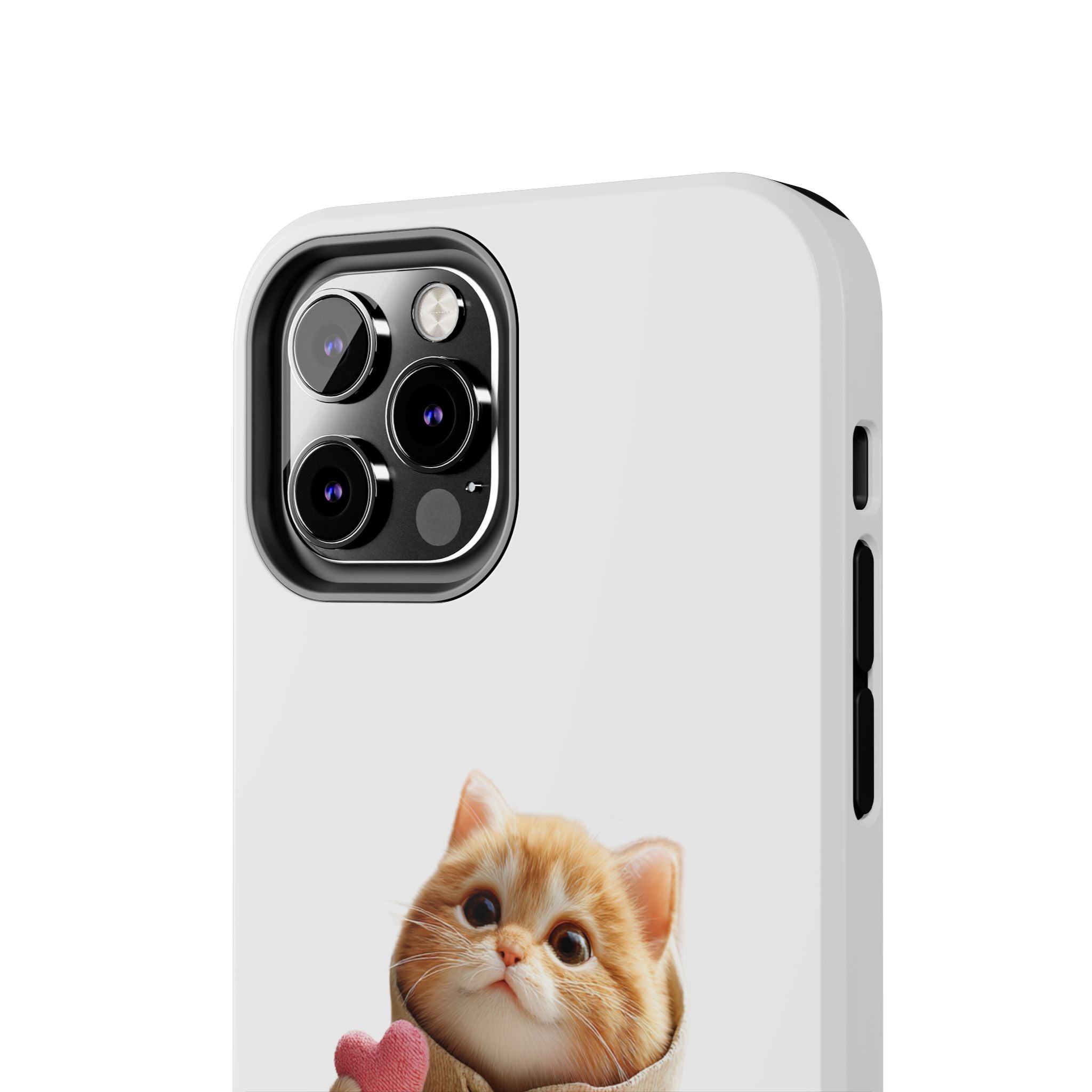 Cute Cat Phone Case with 'I Love You' Design