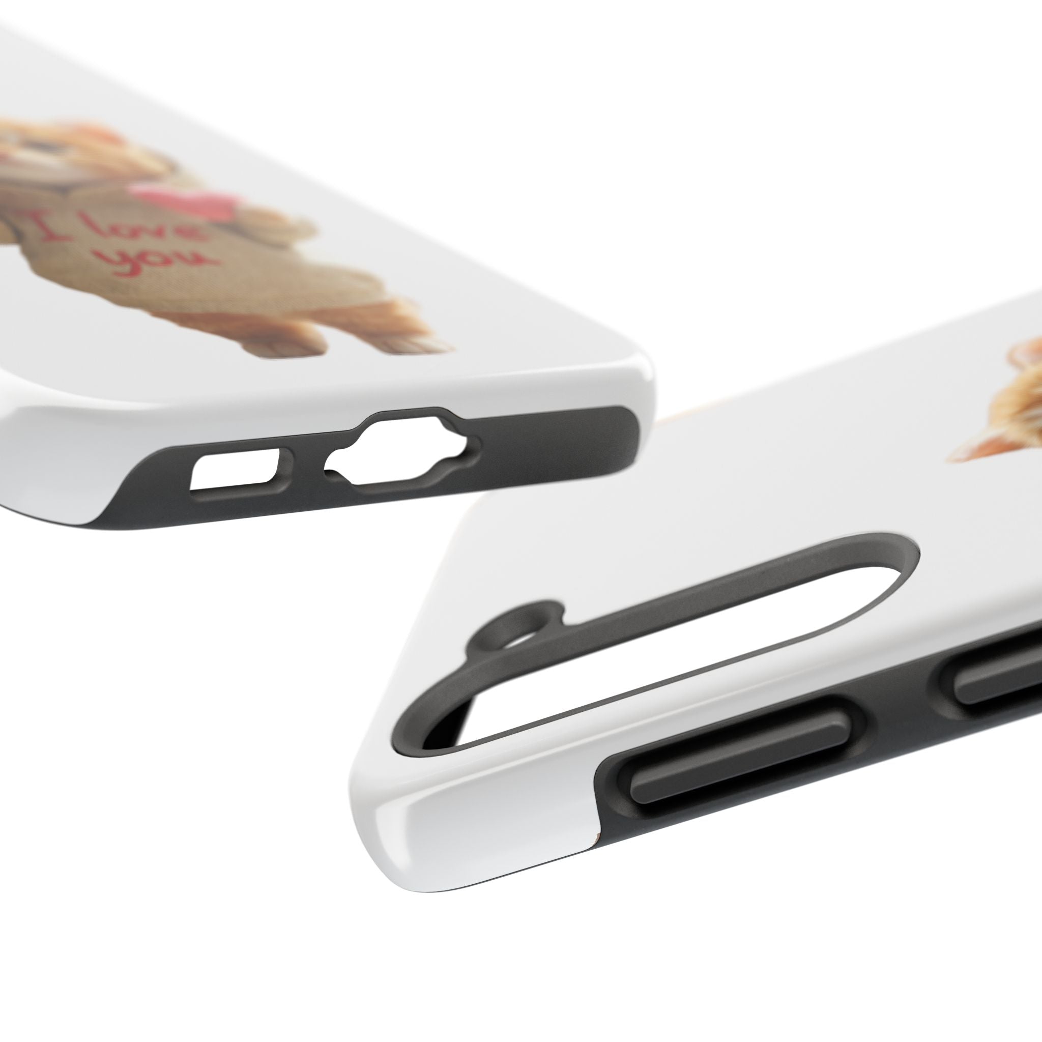 Cute Cat Phone Case with 'I Love You' Design