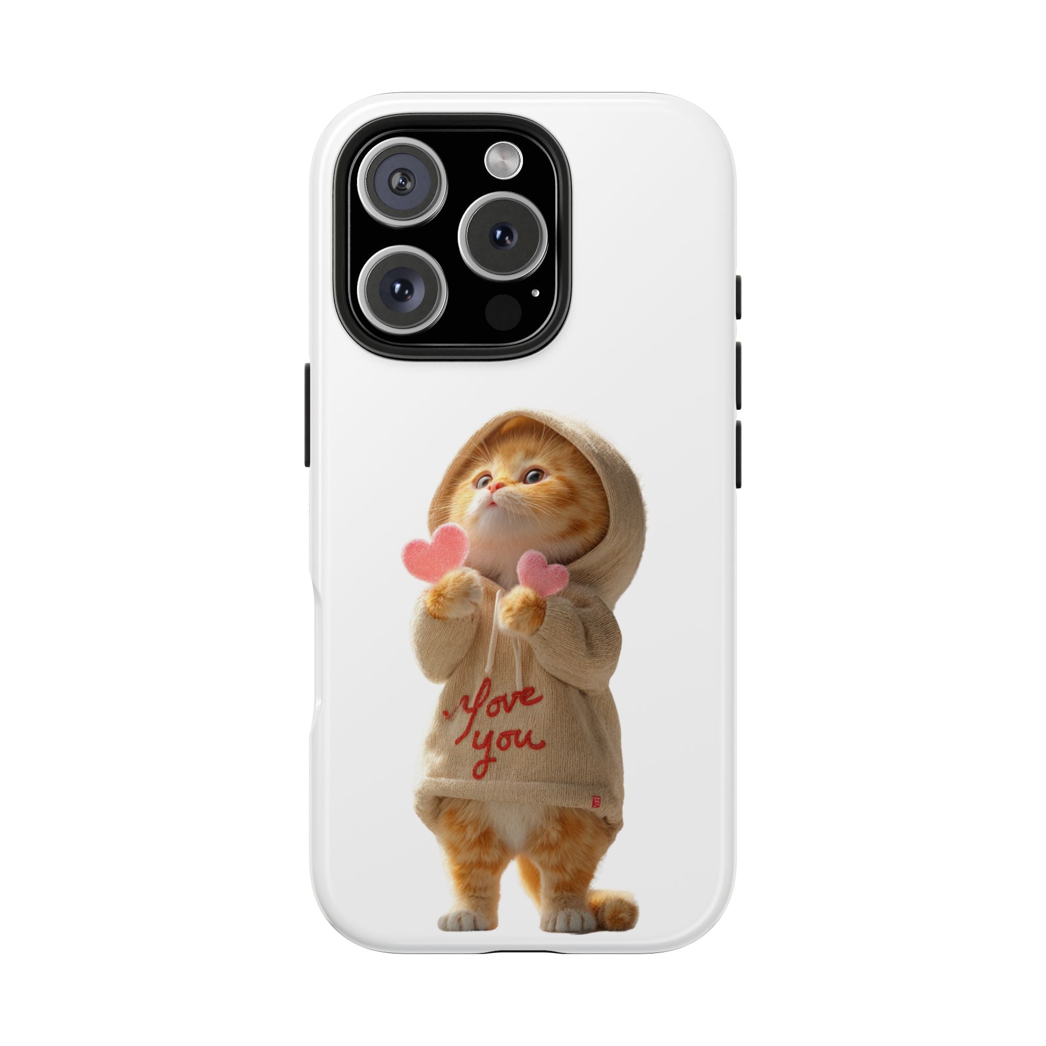Cute Cat Phone Case - Love You Design