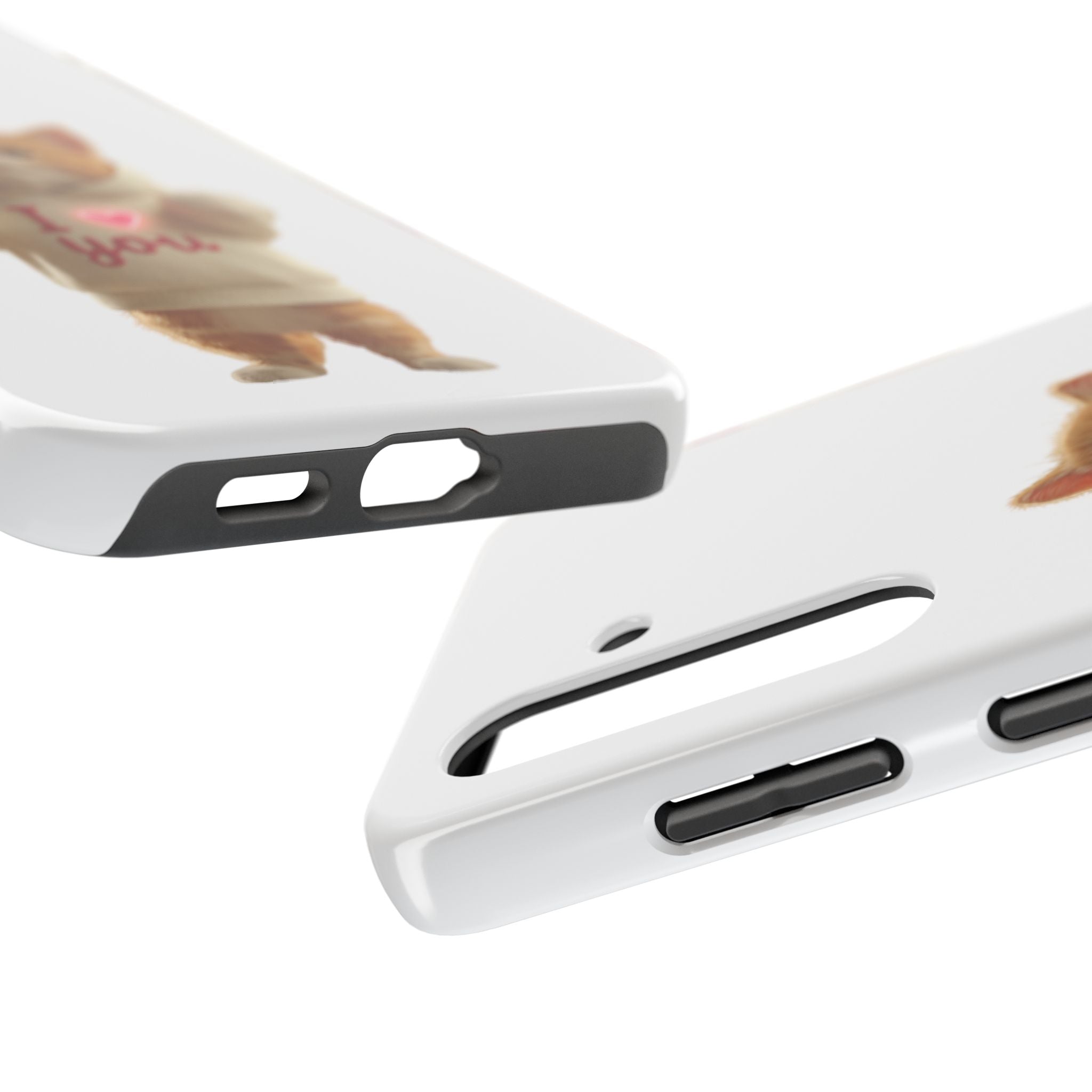 Cute Cat Tough Phone Case – 'I  You' Design