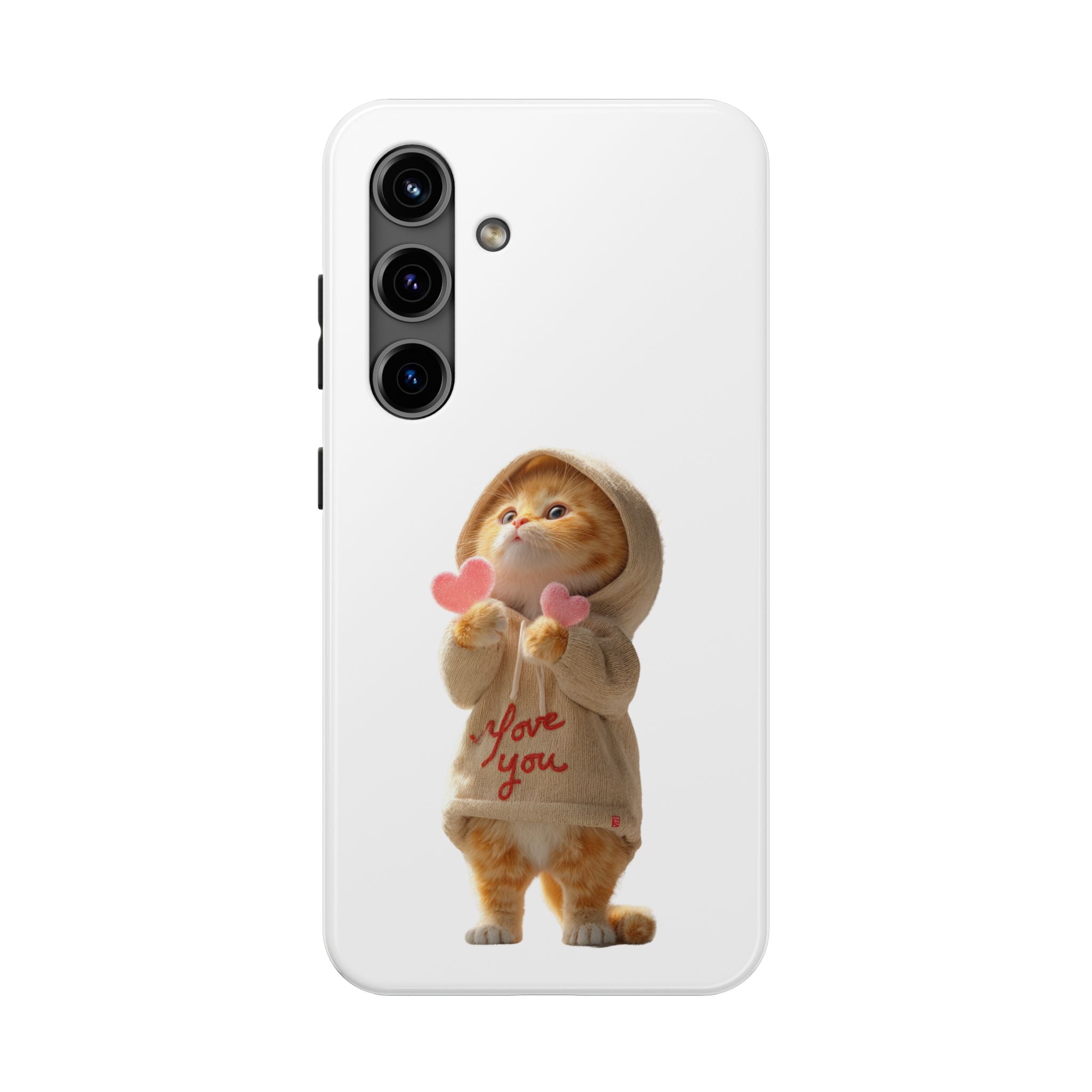 Cute Cat Phone Case - Love You Design