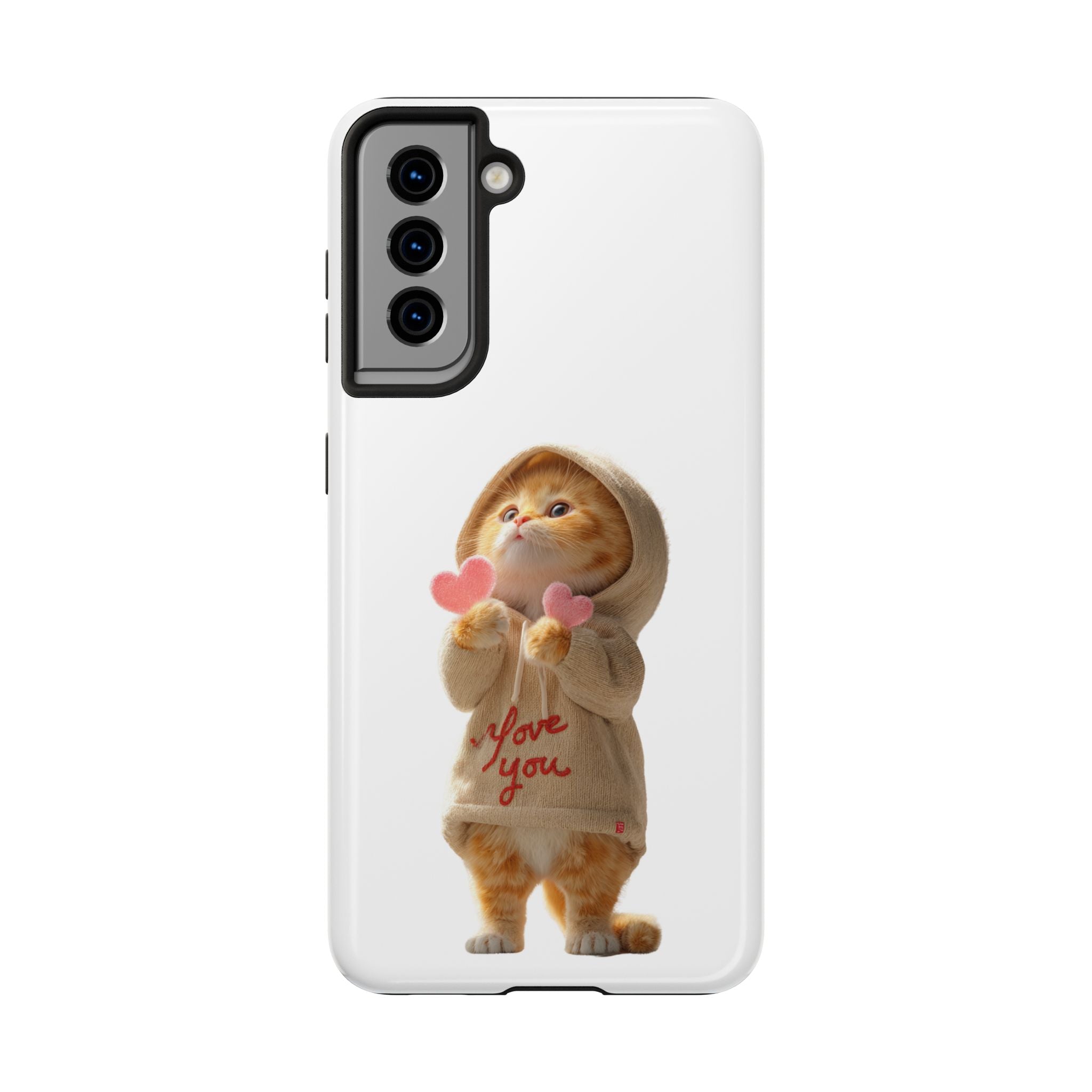 Cute Cat Phone Case - Love You Design