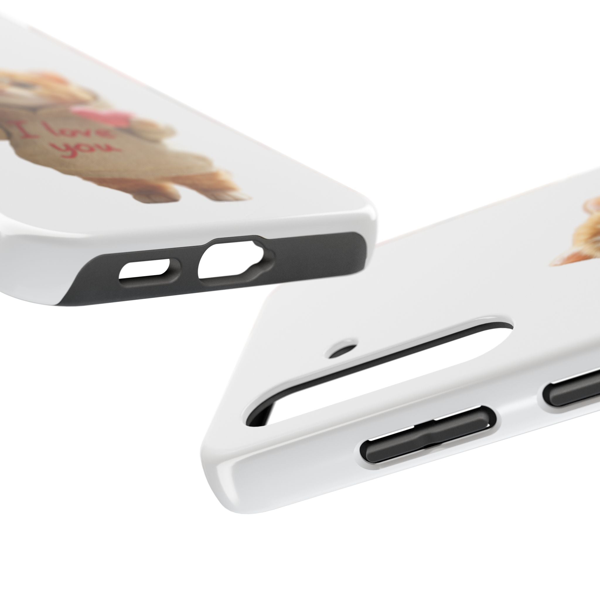 Cute Cat Phone Case with 'I Love You' Design