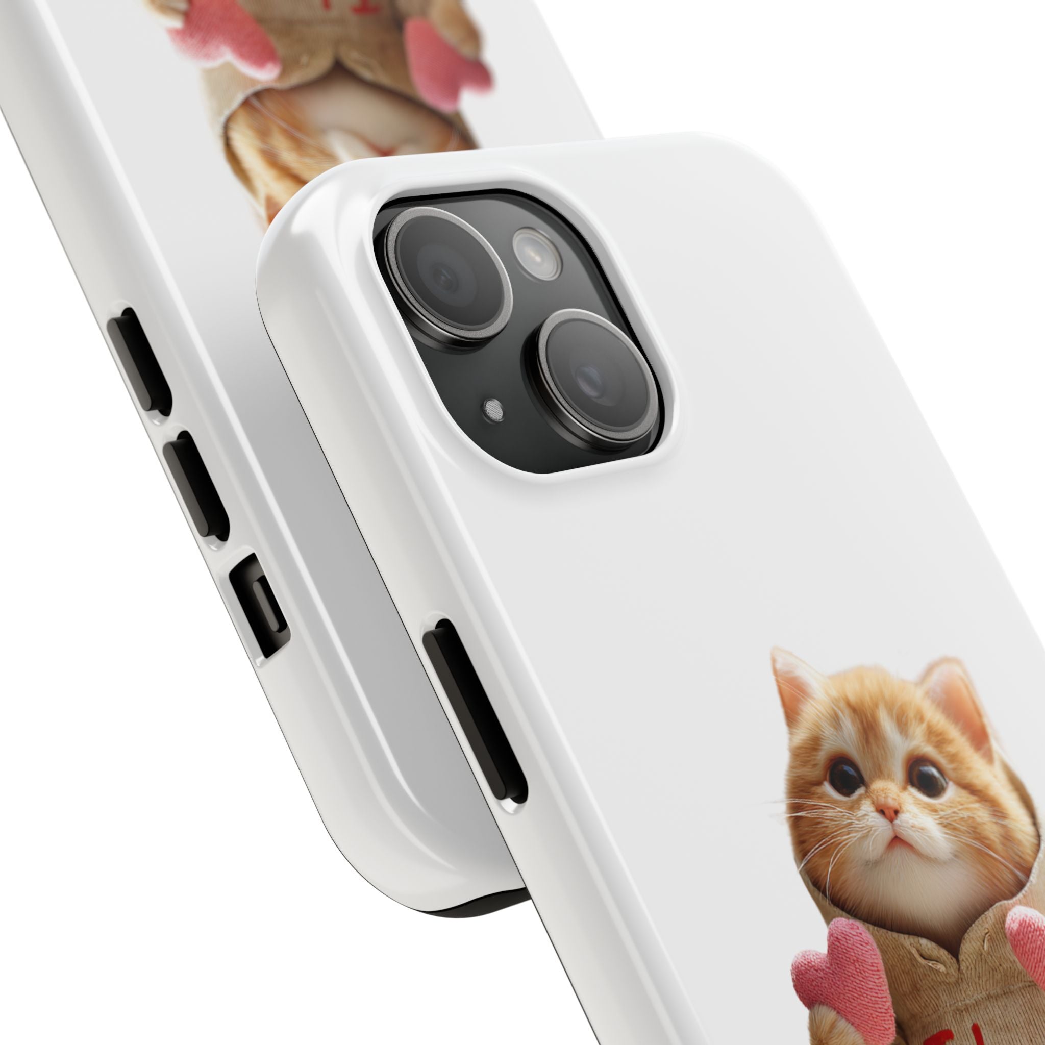 Cute Cat Phone Case with 'I Love You' Design