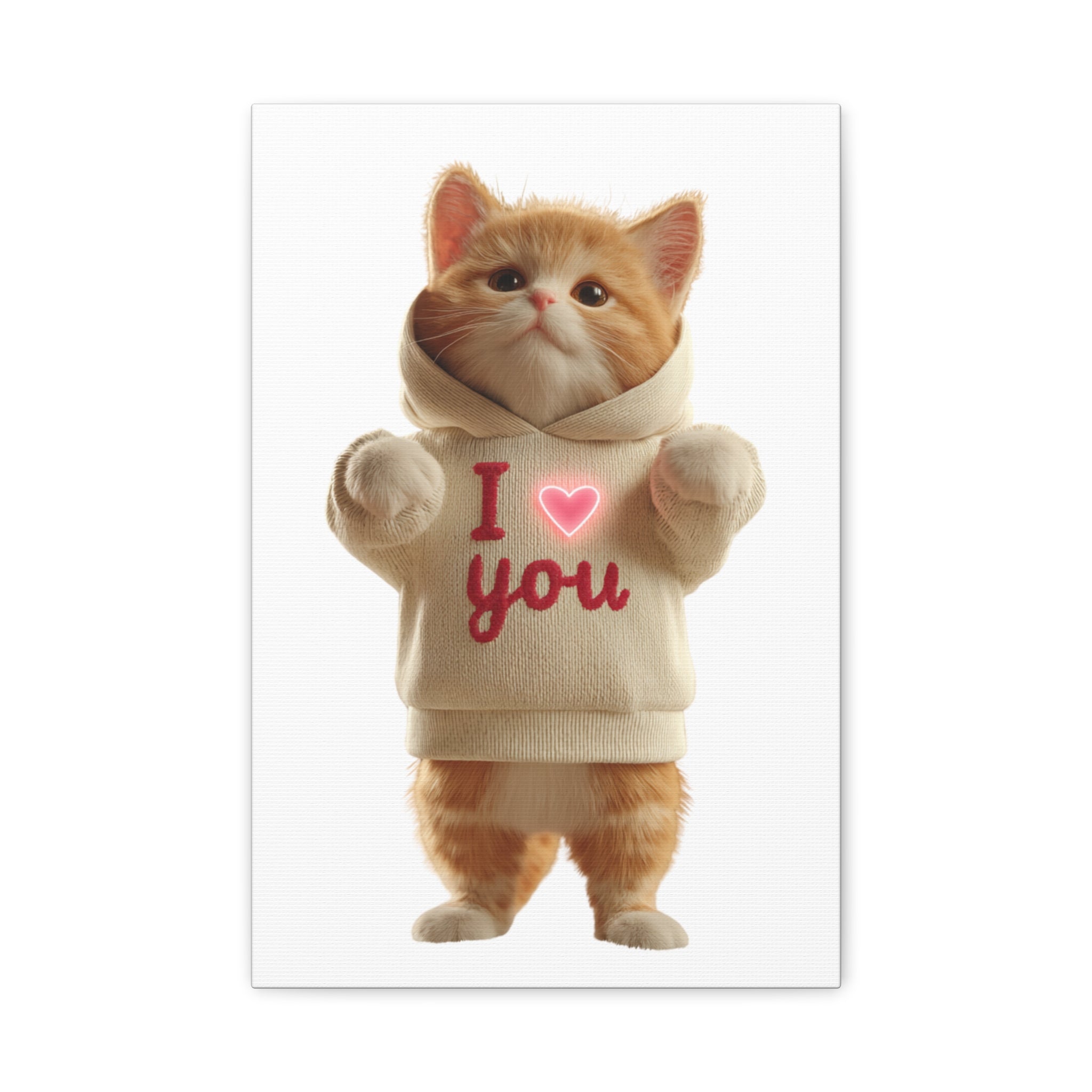 Cute Kittens 'I  You' Canvas Wall Art — Stretched Matte Print