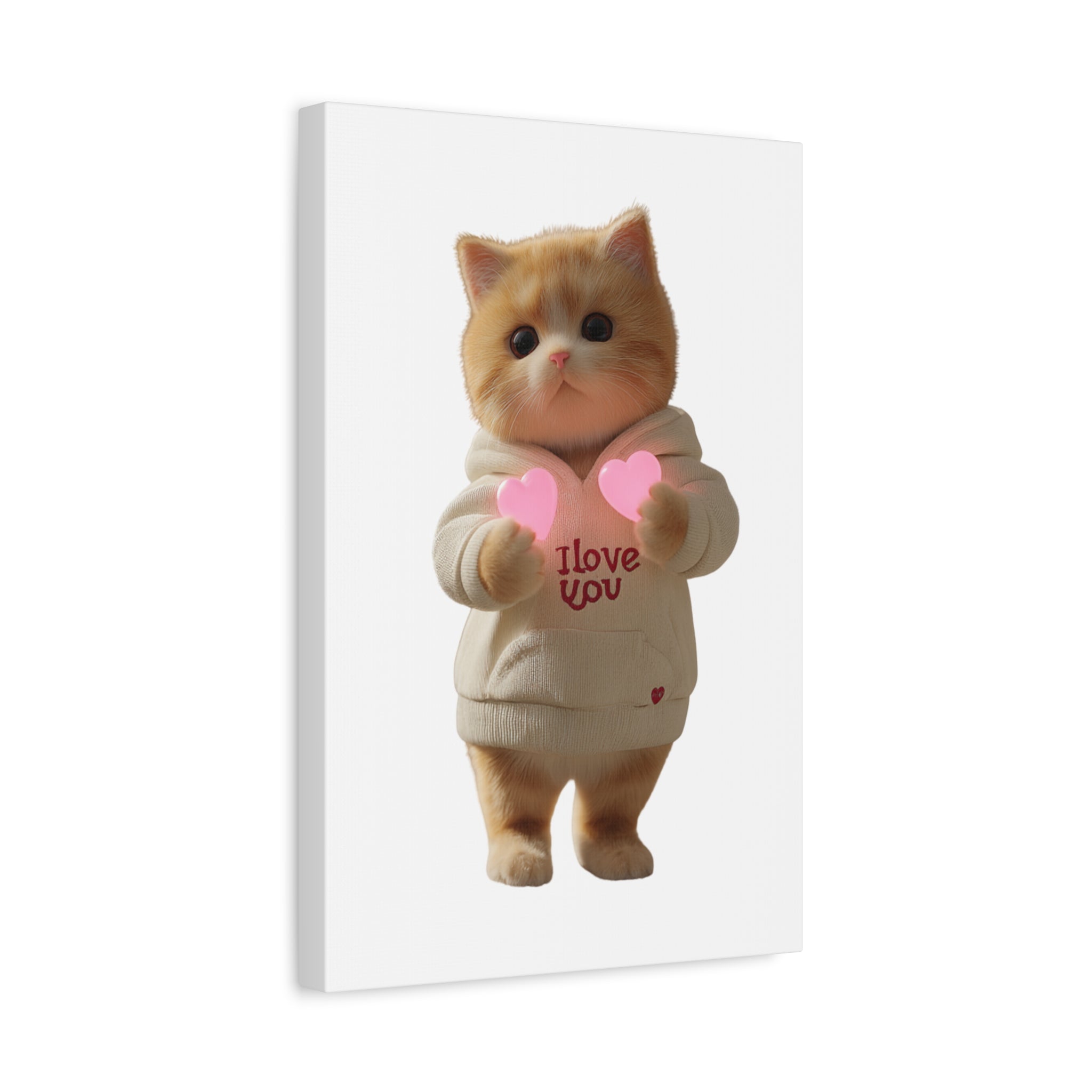 Cute Kitten 'I Love You' Canvas Wall Art — Matte Stretched Canvas