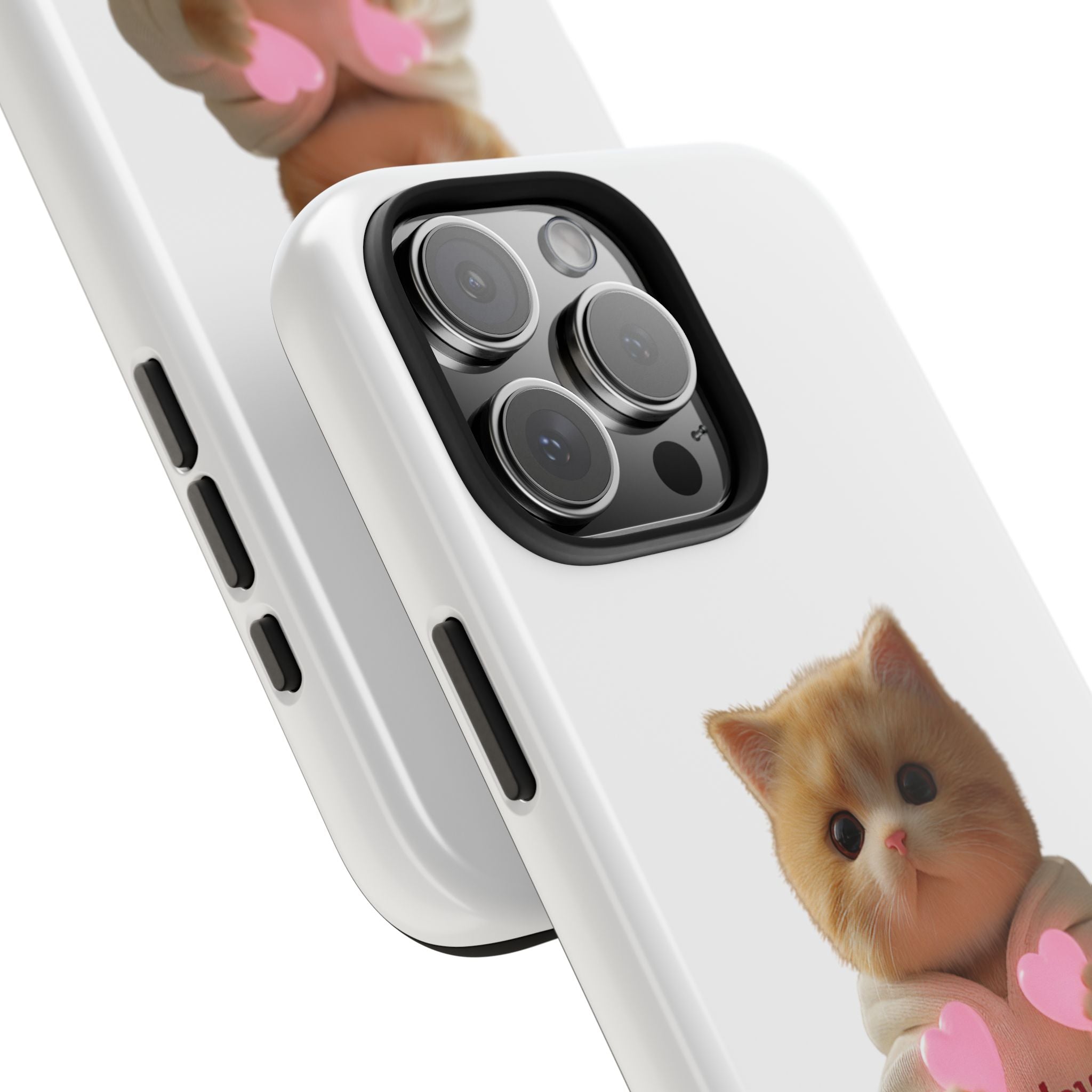 Cute Cat Tough Phone Case - I Love You Design